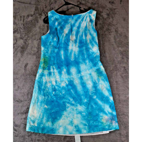 Kim Rogers Woman 16W Blue Tie-Dye Sleeveless Fit & Flare Dress Artisan Dyed - Picture 11 of 16